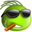 Зеленые смайлы Сайлик курит аватар