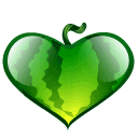 Зеленые смайлы Смайлик-арбуз сердечком аватар