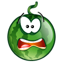 Зеленые смайлы Смайлик-арбуз с искревленным ртом аватар