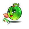 Зеленые смайлы Арбузик- девочка и цветок аватар