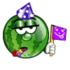 Зеленые смайлы Поздравляем! Арбузик аватар