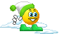 Зима Смайлик играет в снежки аватар