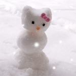 Зима Снеговик с бантиком под снегом аватар