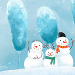 Зима Снеговики танцуют под снегом аватар