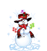Зима Снеговик в шляпе аватар