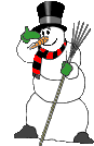 Зима Снеговик в полосатом шарфе аватар