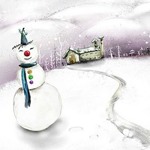Зима Снеговик недалеко от дома аватар