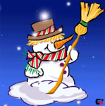 Зима Снеговик с метло аватар