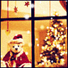 Зима Снеговиг и елка за окном аватар