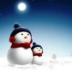 Зима Снеговики в лунную ночь аватар