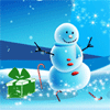 Зима Снеговик с подарком аватар