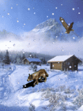Зима Волк в снегу аватар
