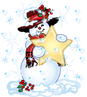 Зима Снеговик держит звезду аватар