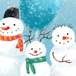 Зима три веселых снеговичка аватар