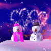 Зима Снеговики под любовным салютом аватар