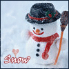 Зима Снеговик  с надписью Снег аватар