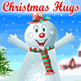 Зима Снеговик и надпись christmas hugs аватар