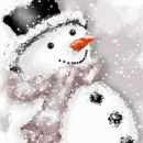 Зима Снеговик в шапке и шарфике аватар