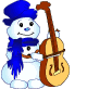 Зима Снеговик с гитарой аватар