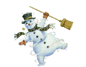 Зима Снеговик с метлой радуется вьюге аватар
