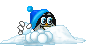 Зима Смайлик бросает снежки из-за сугроба аватар