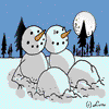 Зима Влюблённые снеговики аватар