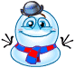 Зима Снеговичок  в красно-синем шарфике аватар