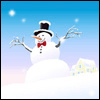 Зима Снеговик - галстук-бабочка аватар