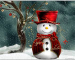 Зима Снеговик в красной шляпе аватар