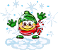 Зима Смайлик радуется идущему снегу аватар