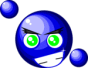Злость Синий смайл с зелеными глазами зол аватар