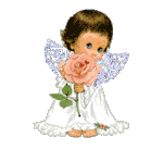 Блестящие картинки Ангелочек с цветком аватар