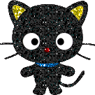 Блестящие картинки Черный большеглазый котенок аватар