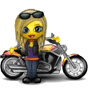 Игрушки, игры, отдых, путешествия Девушка на крутом мотоцикле байке аватар