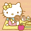 Китти Hello kitty ест леденец сидя на коврике аватар