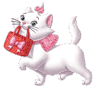Китти Белая кошечка несет красную сумочку аватар