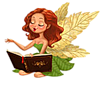 Книги, библиотека Лесная волшебница читает книгу заклинаний аватар