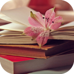Книги, библиотека Книги и цветок лилии аватар