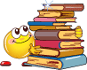 Книги, библиотека Смайлик и стопка книг аватар