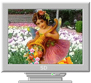 Компьютер, телевизор, телефон, фото Девочка с цветами на мониторе аватар