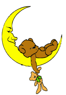 Космос, звезды, луна и месяц Мишка с мишуткой спит на месяце аватар