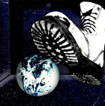 Космос, звезды, луна и месяц Огромный ботинок наступает на планету земля аватар