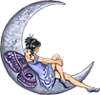 Космос, звезды, луна и месяц Фея ночи отдыхает на луне аватар