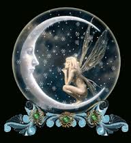 Космос, звезды, луна и месяц Месяц и волшебная нимфа в стеклянном шаре аватар
