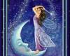 Космос, звезды, луна и месяц Девушка стоит на месяце  с волшебной палочкой аватар
