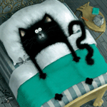 Кошки и котята Черный кот никак не может уснуть аватар
