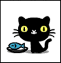 Кошки и котята Чёрный котёнок мяукает сидя рядом с рыбкой на тарелочке аватар
