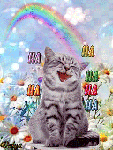 Кошки и котята Кошка на фоне радуги поет песню На-на-на! аватар