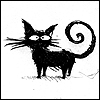 Кошки и котята Черный прикольный кот аватар