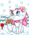 Кошки и котята Белая киска смотрит на снег аватар